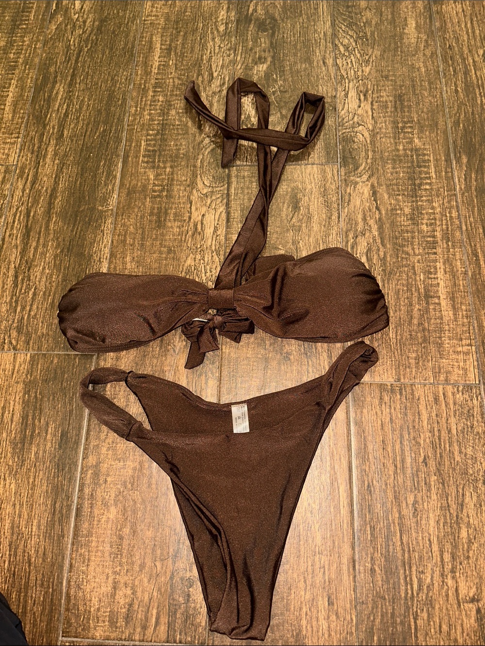 Women’s Brown Two Piece Bikini Set Size Large NWOT